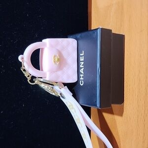 Custom Made Chanel Pink  Purse Wristlet Strap Keychains